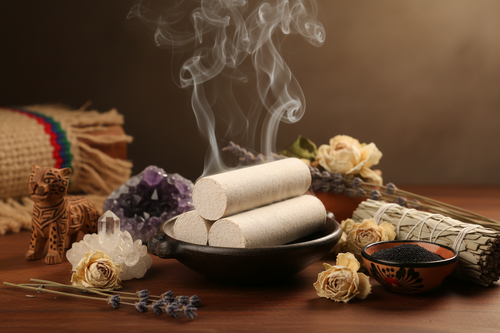 Copal Blanco Smoke Logs in ceremonial setting