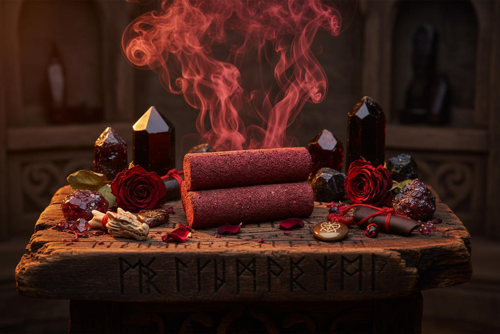 Dragons Blood Smoke Logs in powerful mystical setting