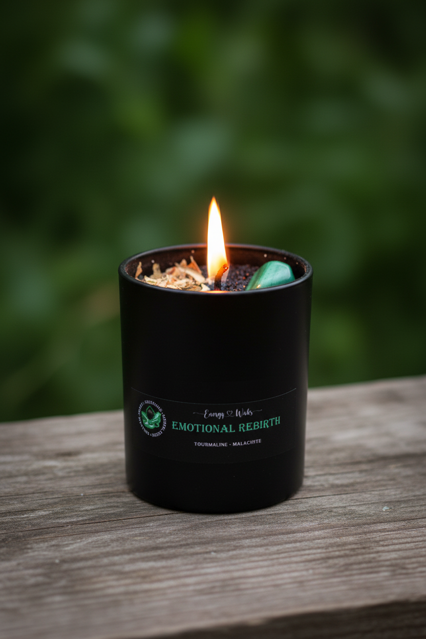 Emotional Rebirth Intention Crystal Candle