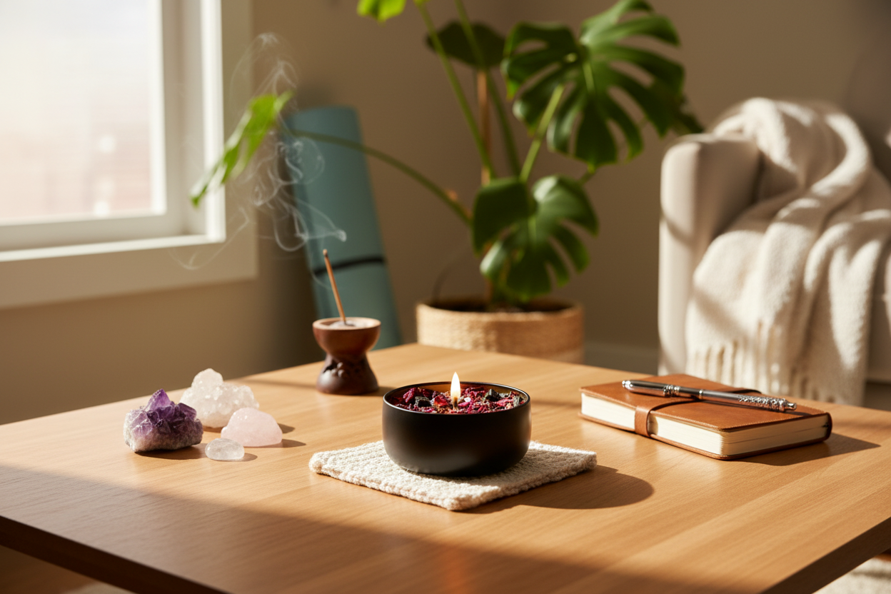 Good Vibes Crystal Candle