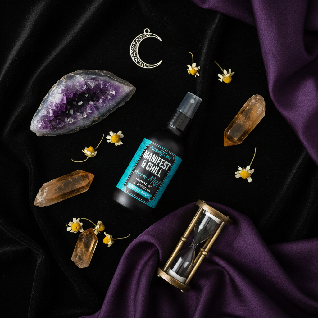Manifest & Chill - Black Velvet Flat Lay