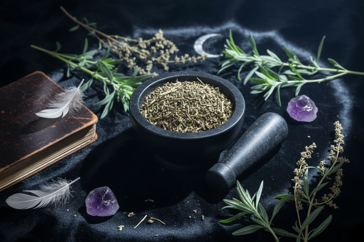 Mugwort in mystical dreamwork setting