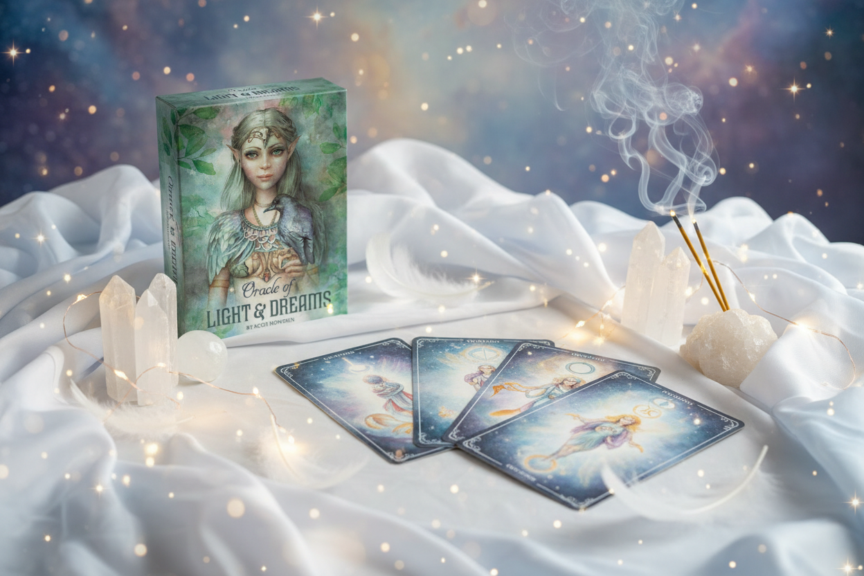 Oracle of Light & Dreams in ethereal dreamlike setting