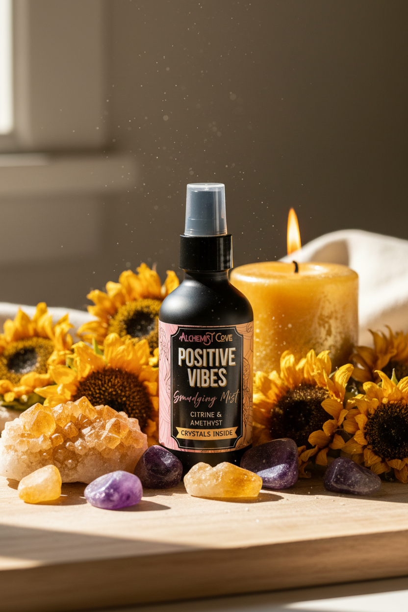 Positive Vibes - Natural Wood Altar