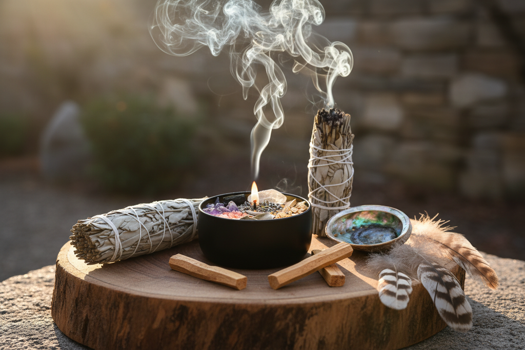 Ultimate Smudger Candle in sacred ritual setting